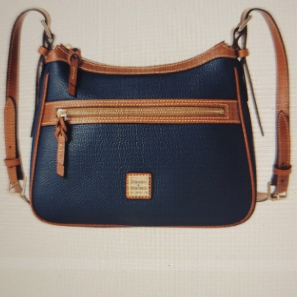 Dooney & Bourke Navy and Tan Crossbody Bag - Picture 2 of 13
